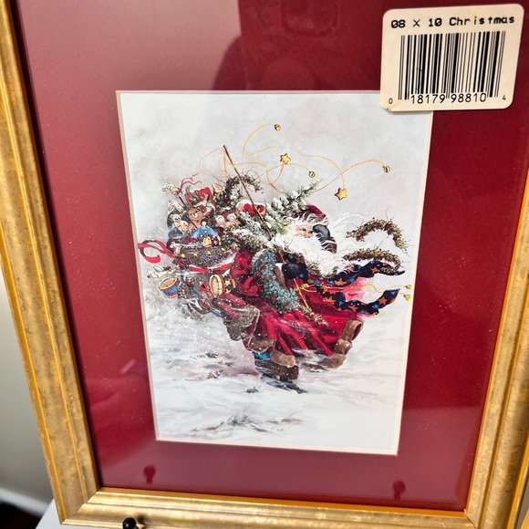 Set of 2 FRAMED Peggy Abrams Santa Claus prints. 9.5”x11.5” - Picture 3 of 10